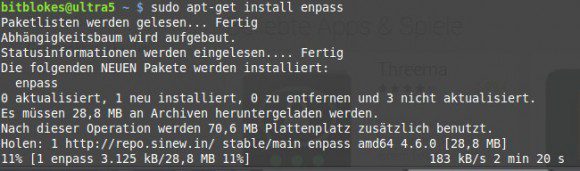 Passwort-Manager via Repository installieren