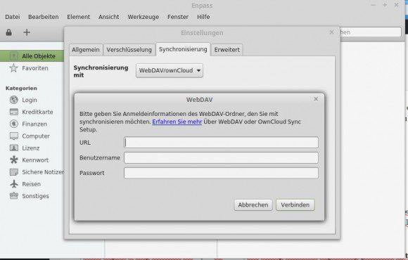 Enpass mit Syncchronisation zu ownCloud oder WebDAV