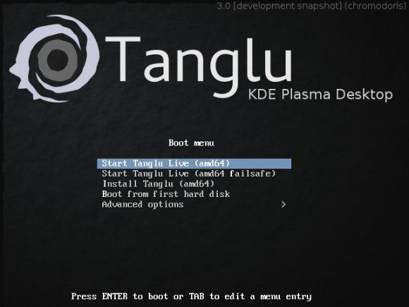 Tanglu 3.0: Startbildschirm