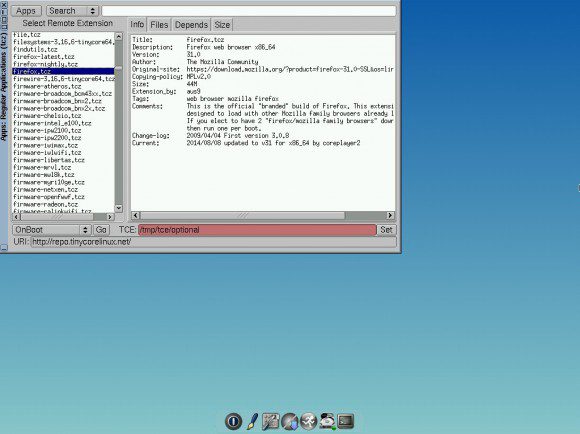 Tiny Core Linux 6.2: Apps