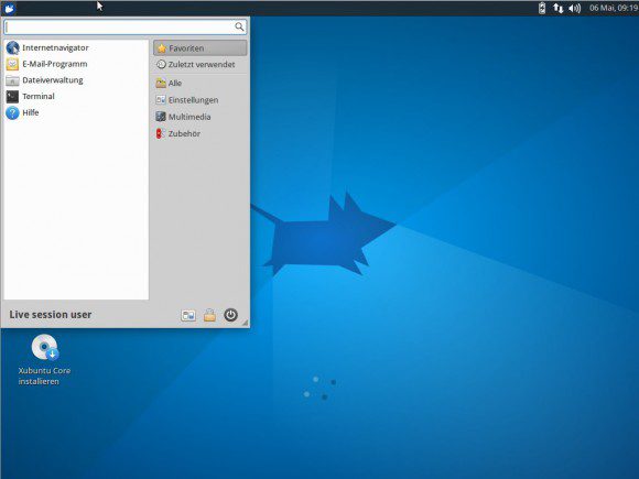 Xubuntu Core: Recht übersichtlich