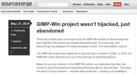 Nein, Sourceforge: GIMP für WIndows gibt es weiterhin!