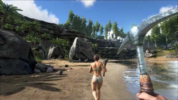 ARK: Survival Evolved - warum rennt der mit einem Hackebeil einer halbnackten Frau hinterher? (Quelle: store.steampowered.com)