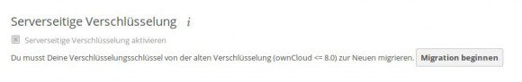 Migration beim Aktivieren der Serverseitigen Verschlüsselung