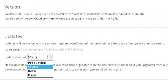 Ab ownCloud Server 8.1 gibt es Release Channels (Quelle: owncloud.org)