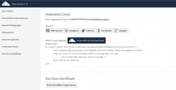 ownCloud 8.1: Federated Cloud ID