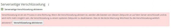 ownCloud 8.1 und Server-seitige Verschlüsselung - lässt sich nicht rückgängig machen