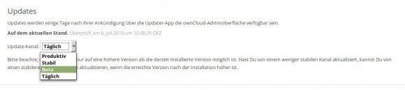 Ab ownCloud 8.1 gibt es Release Channels