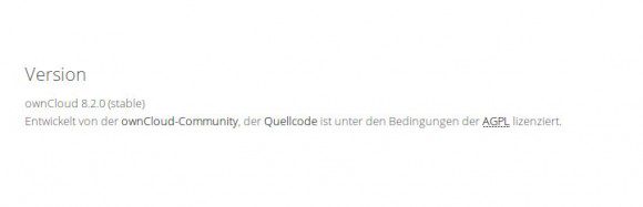 ownCloud 8.2 Server läuft