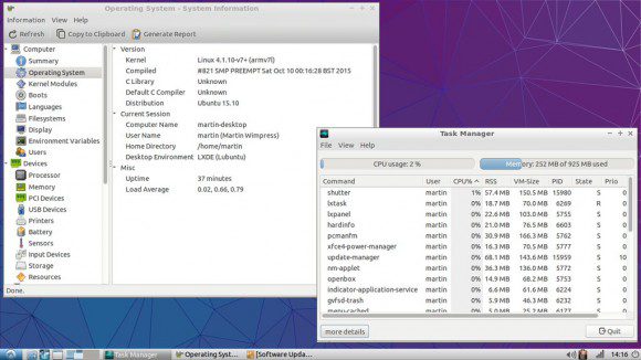 Lubuntu 15.10 auf einem Raspberry Pi 2 (Quelle: twitter.com)