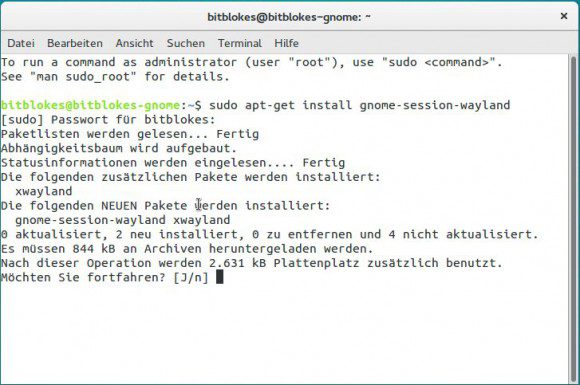Ubuntu GNOME 15.10: Wayland Session installieren