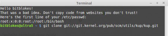 Terminal: Wenn da nun Unfug gestanden und Malware im Spiel wäre ...