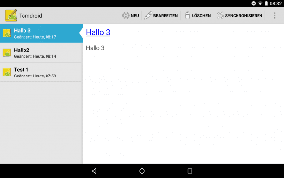 Notizen mit Tomdroid