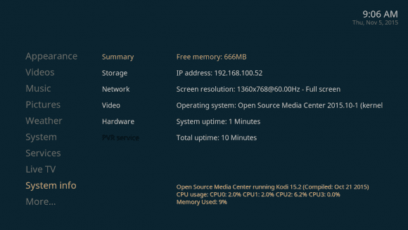 OSMC mit Kodi 15.2