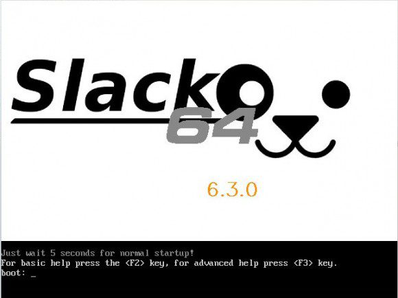 Puppy Linux 6.3 Slacko64: Bootscreen