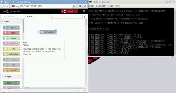 Node-RED ist nun in Raspbian enthalten