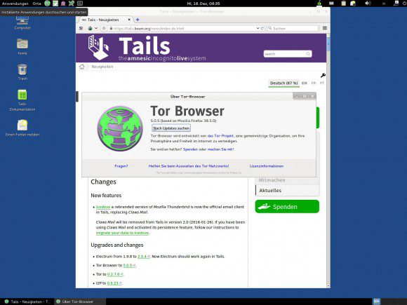 Tails 1.8: Tor Browser 5.0.5