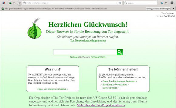 Tor Browser 5.5a5: Die hardened-Version