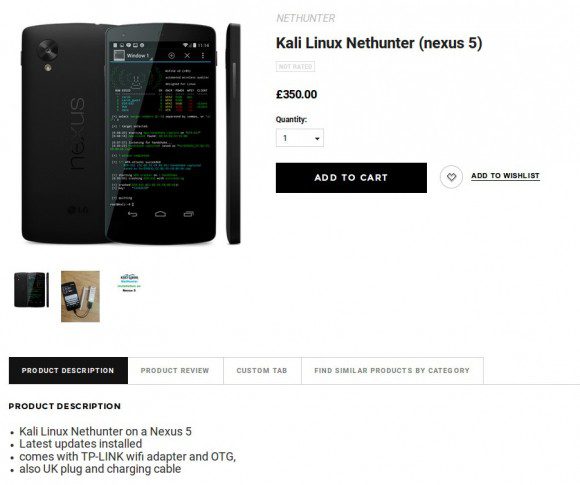 Kali Linux NetHunter auf einem Nexus 5 vorinstalliert