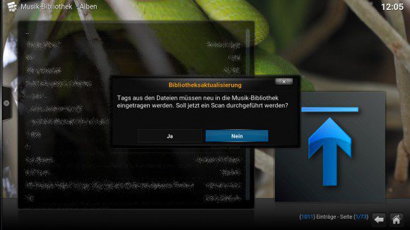 Kodi 16 - Musikbibliothek neu scannen