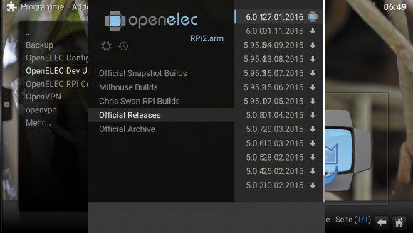 OpenELEC 6.0.1 ist installiert
