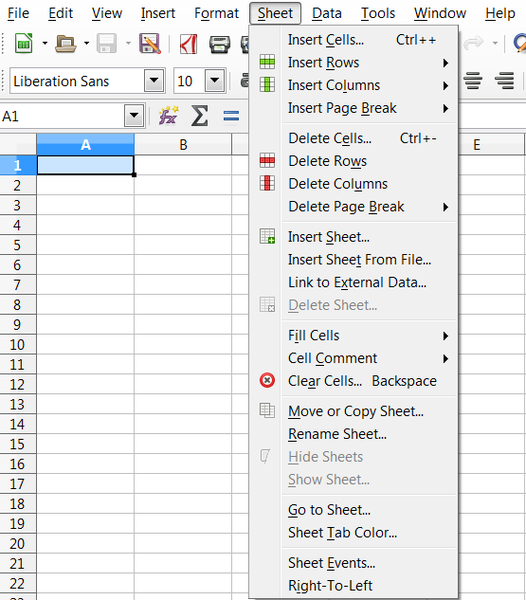 LibreOffice 5.1 - Neu organisierte Menüs in Calc (Quelle: documentfoundation.org)