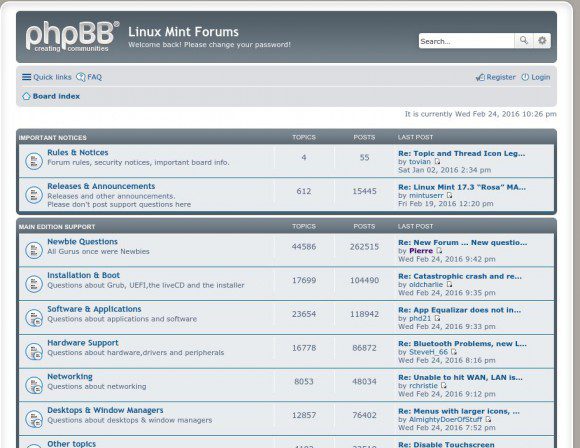 Linux Mint Forum wieder online