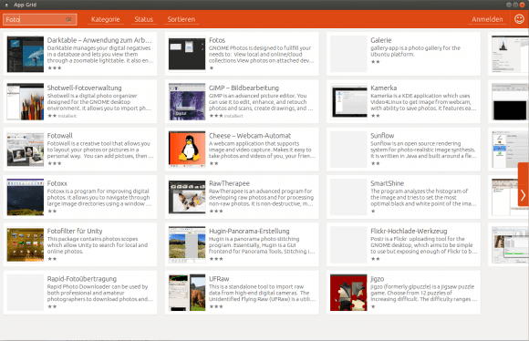 App Grid: Suche nach Fotos