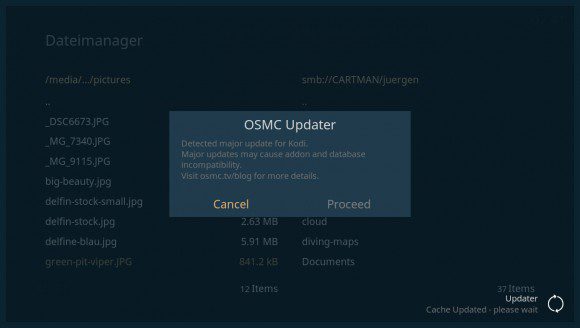 OSMC: Großes Update vorhanden