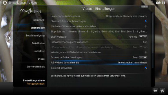 Kodi 16 und nichtlineares Strecken von 4:3 auf 16:9