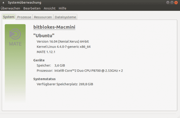 Ubuntu MATE 16.04 auf einem Mac Mini