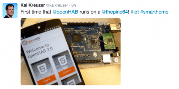 openHAB auf dem Pine64 (Quelle: kickstarter.com)