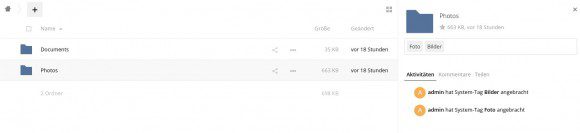 ownCloud 9 Tags vergeben