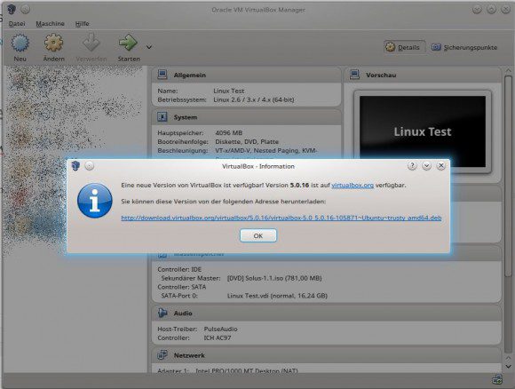 VirtualBox 5.0.16