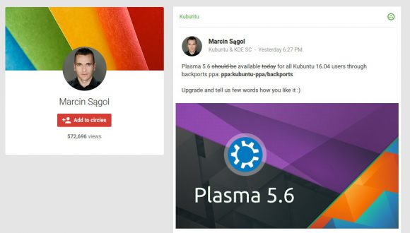 KDE Plasma 5.6 für Kubuntu 16.04 verfügbar