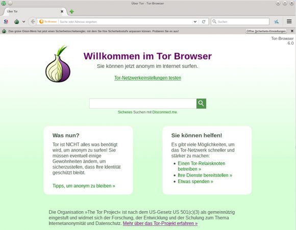 Tor Browser 6.0  ist in Tails 2.4 enthalten