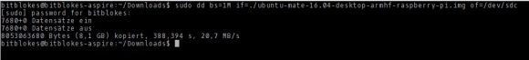 Ubuntu MATE 16.04 für Raspberry Pi auf MicroSD-Karte schreiben