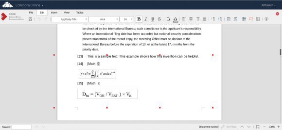 DOCX-Daite mit LibreOffice Online geöffnet