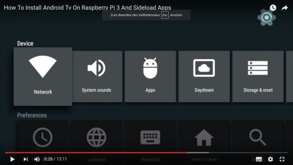 Android TV lässt sich auf Raspberry Pi 3 installieren
