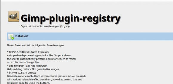 Gimp-plugin-registry