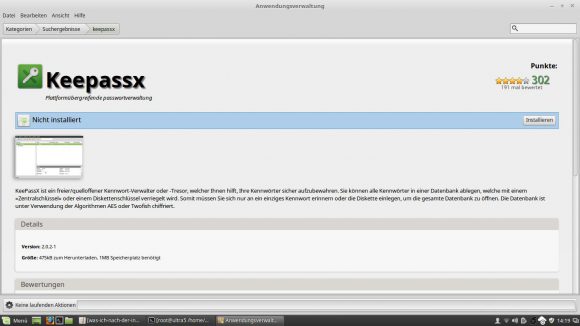 KeePassX wird sehr bald installiert