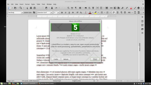 Bei Linux Mint 18 ist LibreOffice 5.1 bereits vorinstalliert