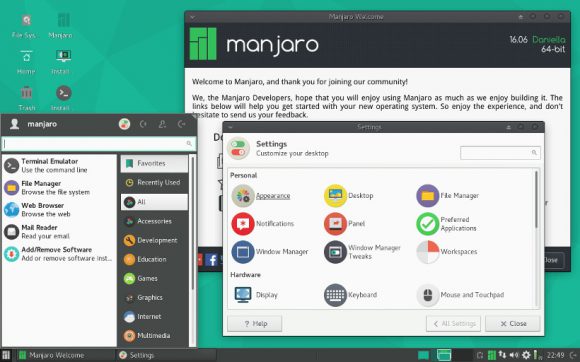 Manjaro Linux 16.06 (Quelle: manjaro.github.io)