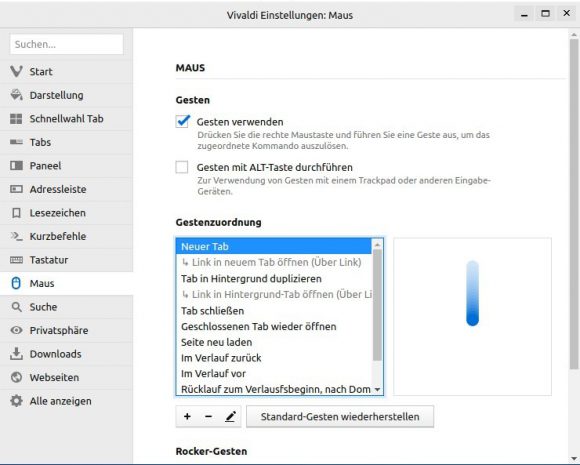 Maus-Gesten unter Vivaldi 1.2
