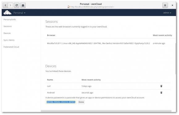 ownCloud 9.1 mit Token Based Authentication (Quelle: owncloud.org)