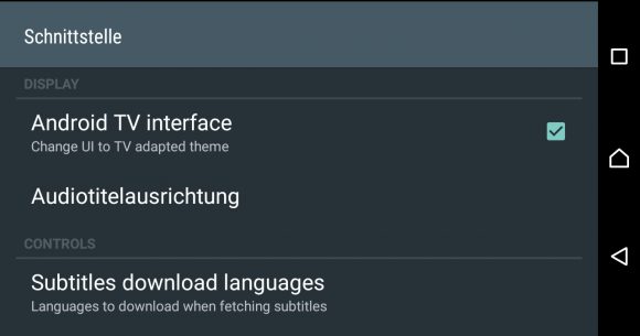 Die TV-Ansicht lässt sich über die Einstellungen aktivieren