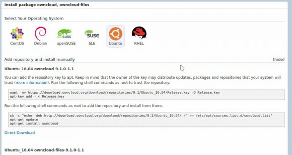 ownCloud 9.1 für verschiedene Distributionen