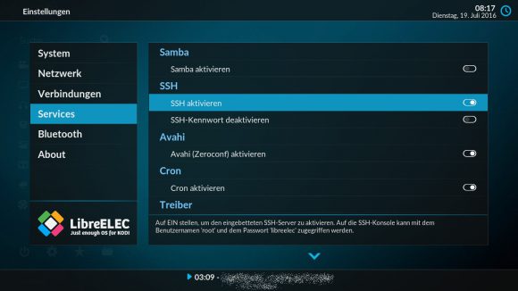 SSH für LibreELEC aktivieren