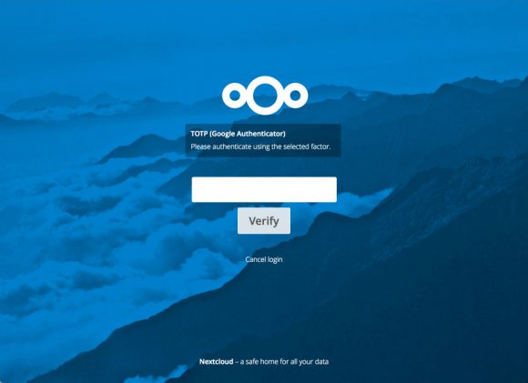 Nexttcloud 10 und TOTP in Aktion (Quelle: nextcloud.com)