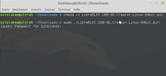 LibreELEC USB-SD Creator ausführbar machen und starten